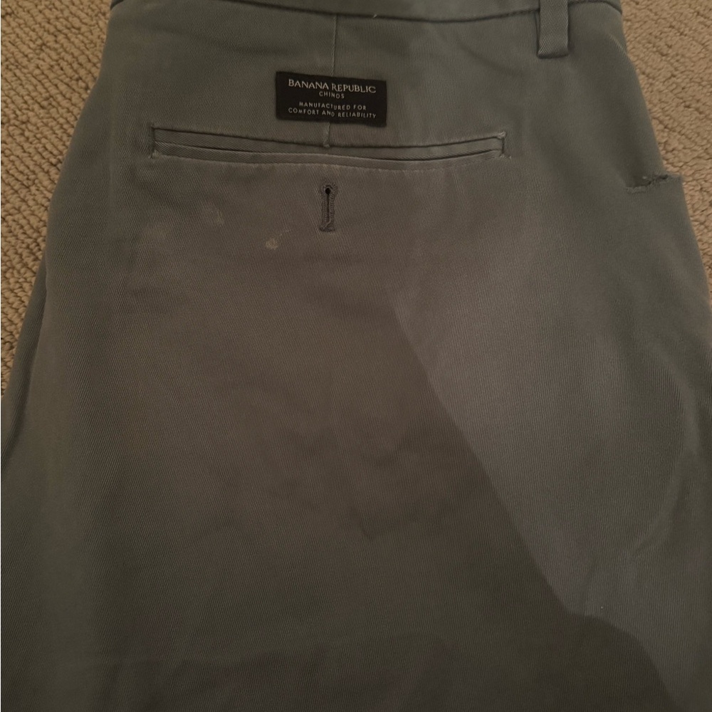 Banana Republic Mason Athletic Tapered Fit Stretch Chinos Olive Green 34x34